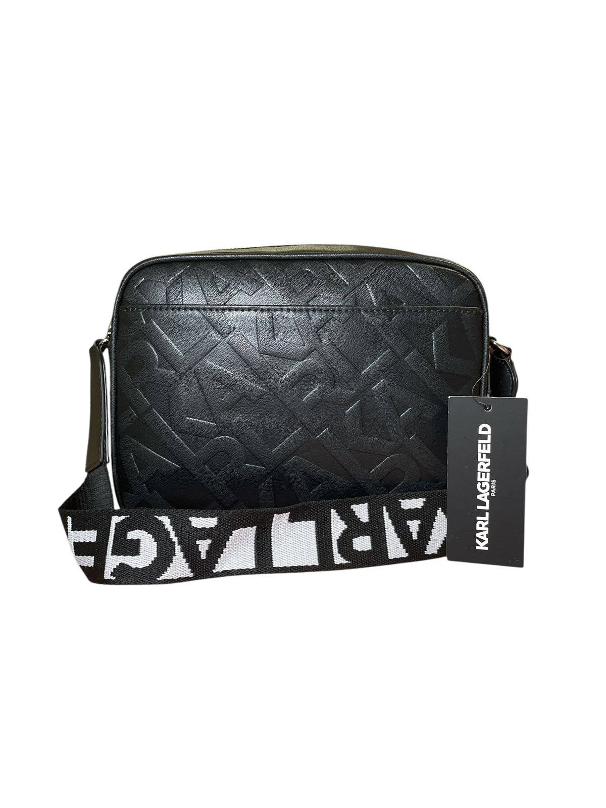 KARL LAGERFELD CROSSBODY CON MONEDERO. NEGRO/BEIGE
