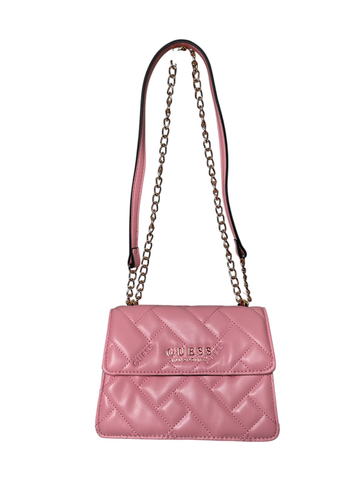 BOLSO CLUTCH GUESS ROSA / NEGRO – ESTILO Y GLAMOUR COMPACTO