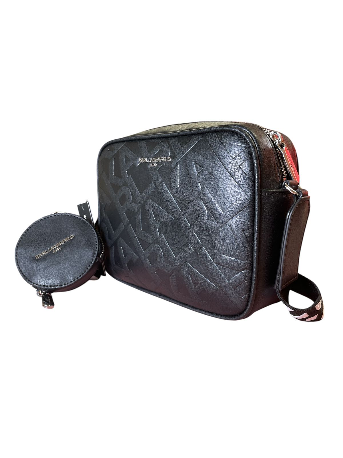 KARL LAGERFELD CROSSBODY CON MONEDERO. NEGRO/BEIGE
