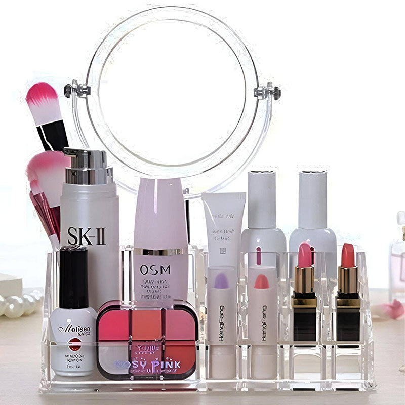 Organizador de cosméticos con espejo de acrílico