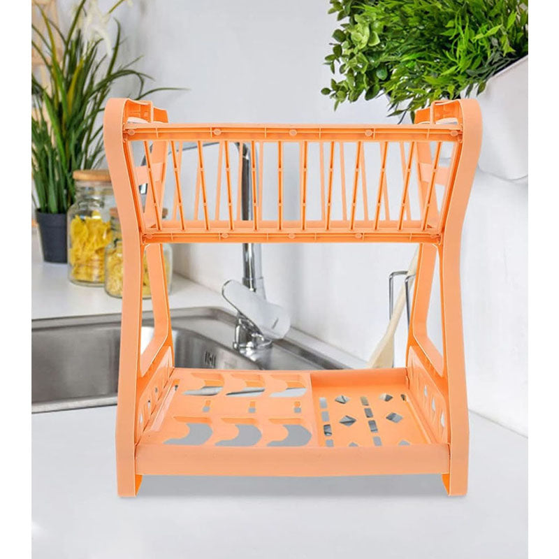 Escurridor de 2 niveles de plástico sin bandeja