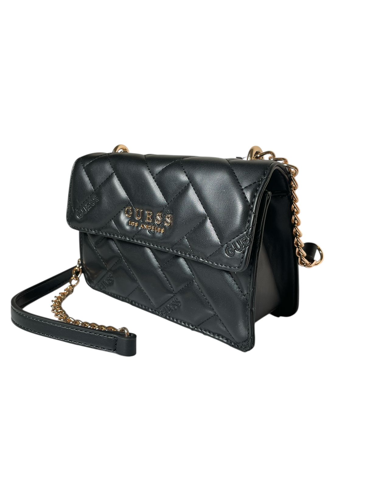 BOLSO CLUTCH GUESS ROSA / NEGRO – ESTILO Y GLAMOUR COMPACTO