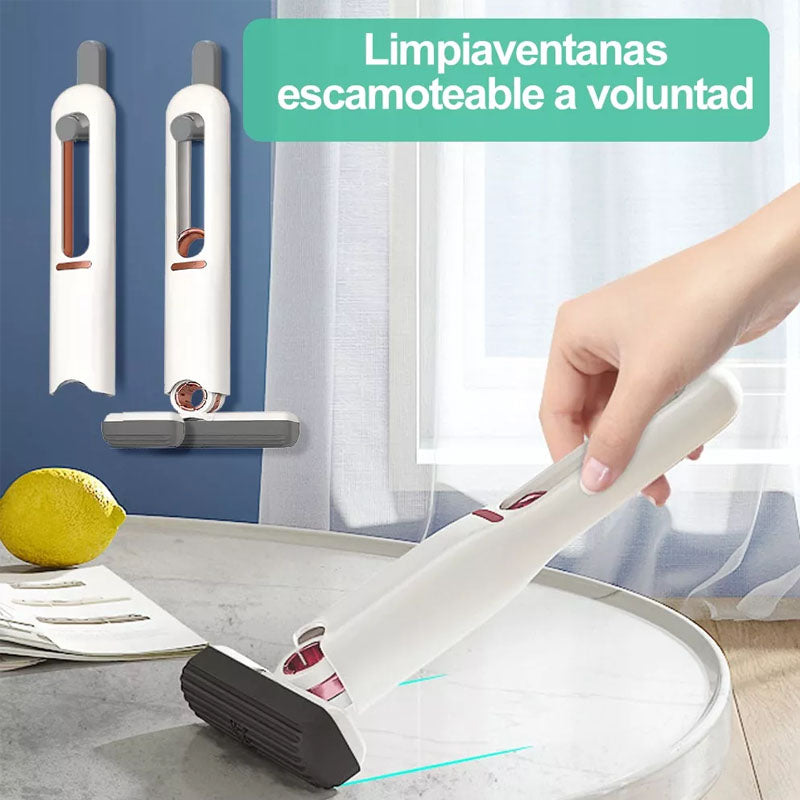 Set de 2 Limpiador de vidrios con jalador y esponja MINI MOP