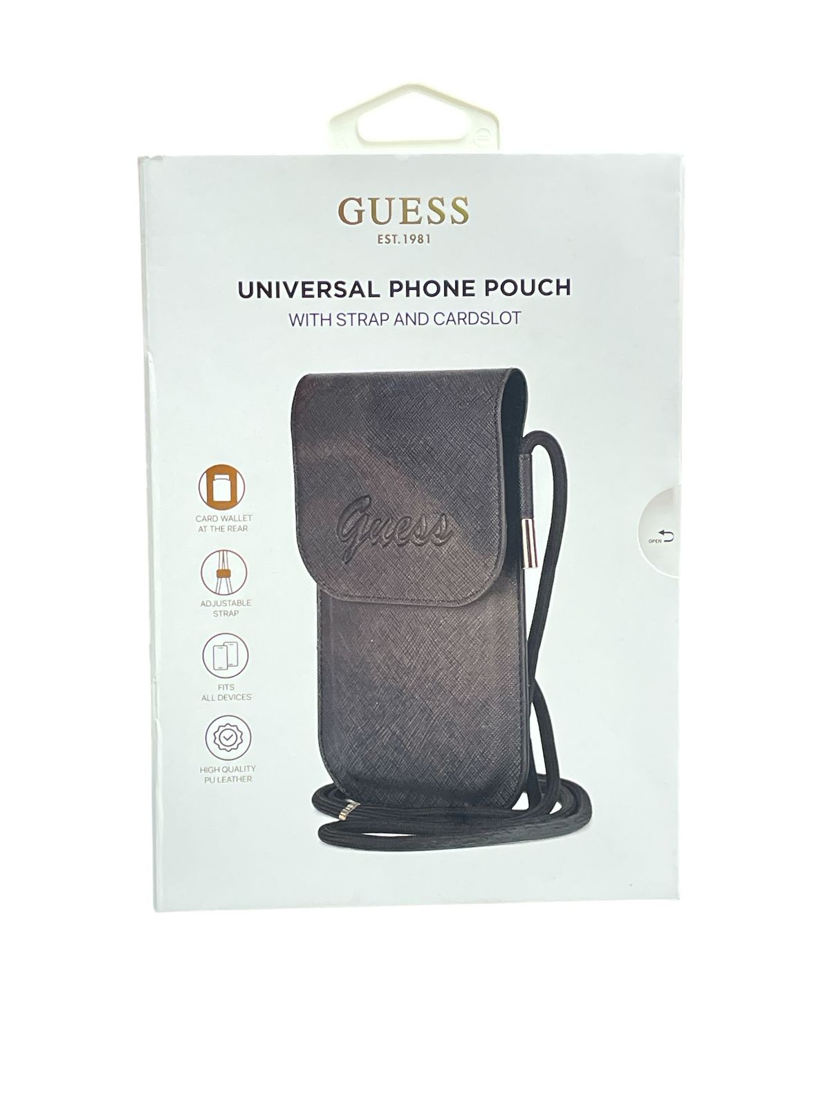 BOLSO UNIVERSAL PARA CELULAR GUESS / CON CORREA AJUSTABLE Y RANURA PARA TARJETAS