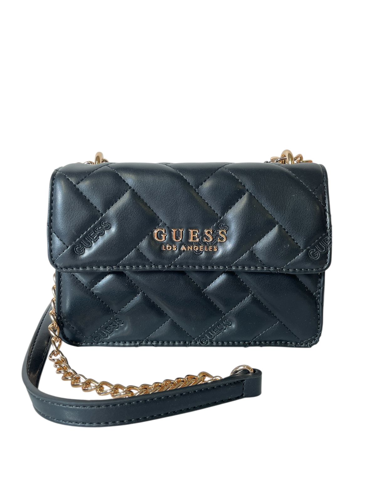 BOLSO CLUTCH GUESS ROSA / NEGRO – ESTILO Y GLAMOUR COMPACTO