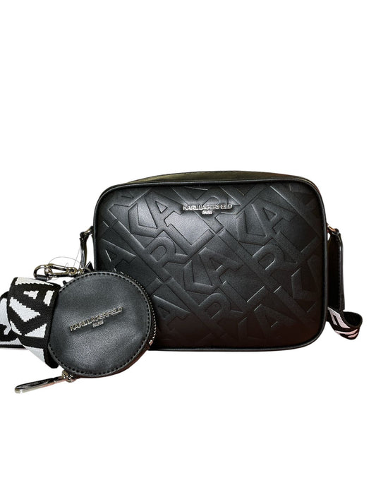 KARL LAGERFELD CROSSBODY CON MONEDERO. NEGRO/BEIGE