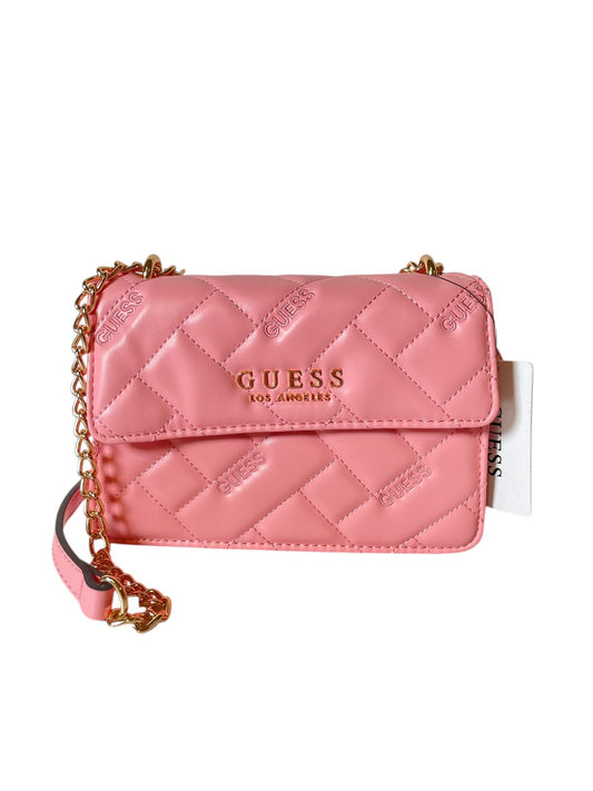 BOLSO CLUTCH GUESS ROSA / NEGRO – ESTILO Y GLAMOUR COMPACTO