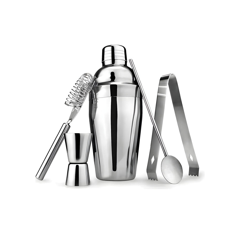 Juego de coctelería con soporte de bambú